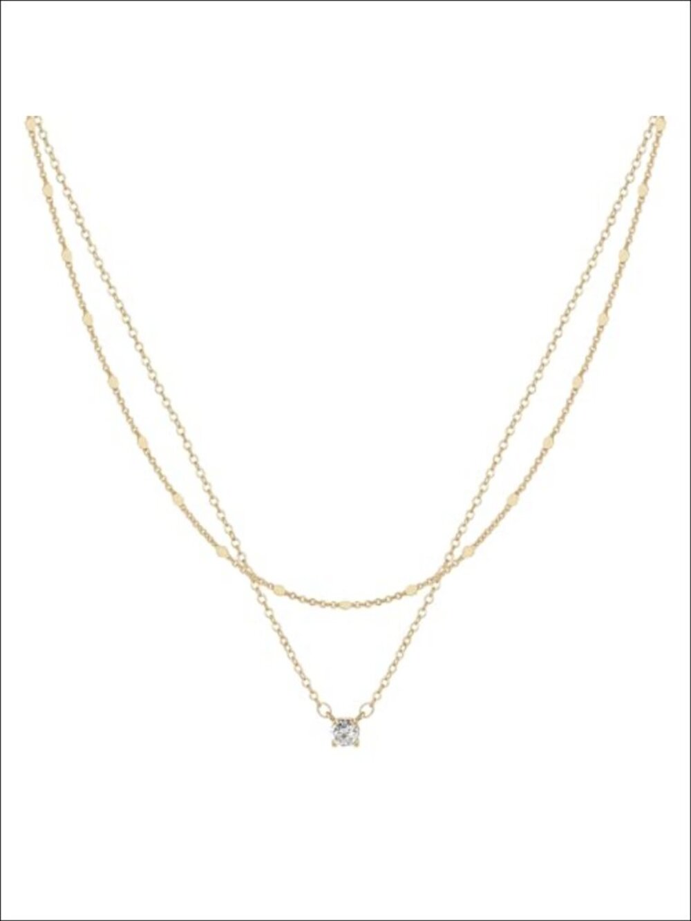 14K Gold Plated Layered Necklace Cubic Zirconia Choker Set